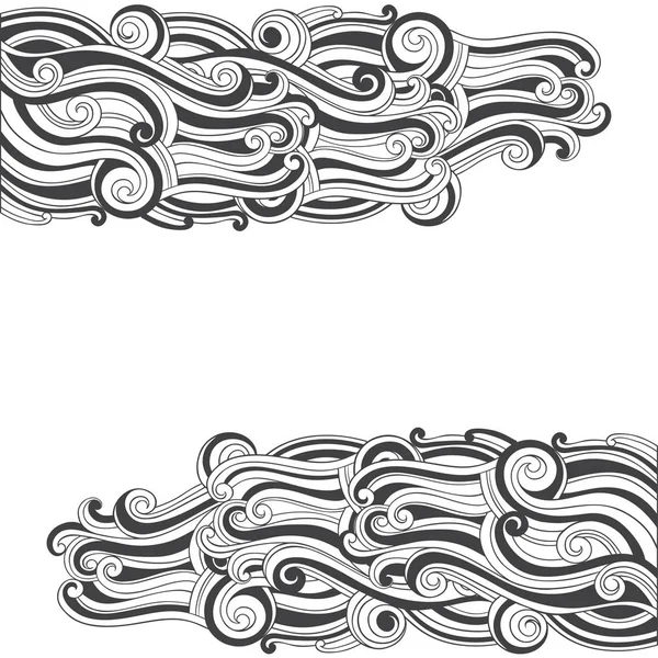 Хвилі Векторний Монохромний Фон Морську Тему Можуть Бути Вітальні Листівки — стоковий вектор