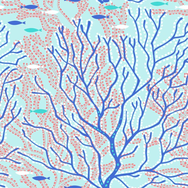 Коралловый Риф Векторный Фон Морскую Тему — стоковый вектор