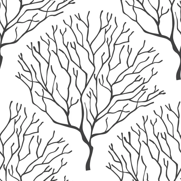 Fond Vectoriel Avec Arbres Noir Blanc — Image vectorielle