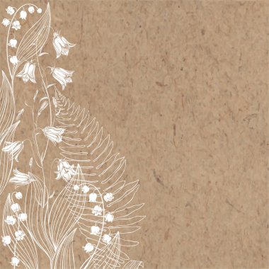 Yabani çiçekler ve metin için yer ile Çiçek arka plan. Bluebell