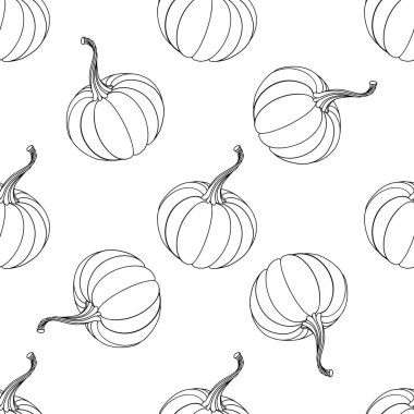 Beyaz arka planda kabak desenli kusursuz vektör deseni. Doğa arka planı. Özet geç..