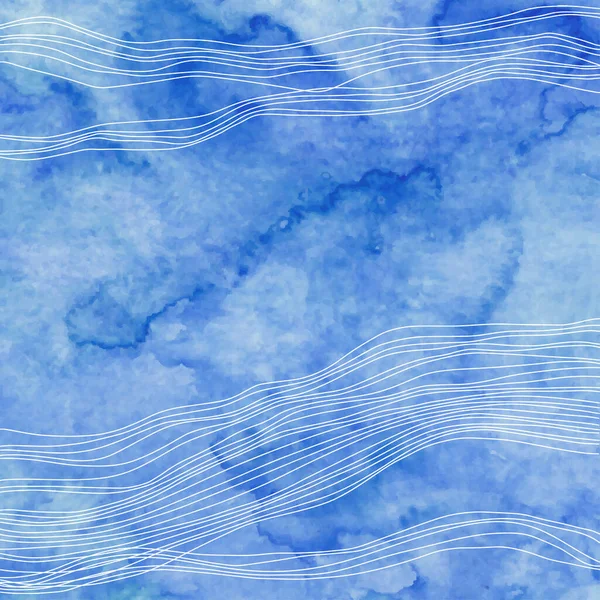 Vågor Blå Akvarell Bakgrund Vektor Bakgrund Ett Hav Tema Perfekt — Stock vektor