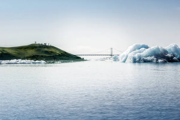 Köprü ve güzel buzul lagün, Jokulsarlon, İzlanda