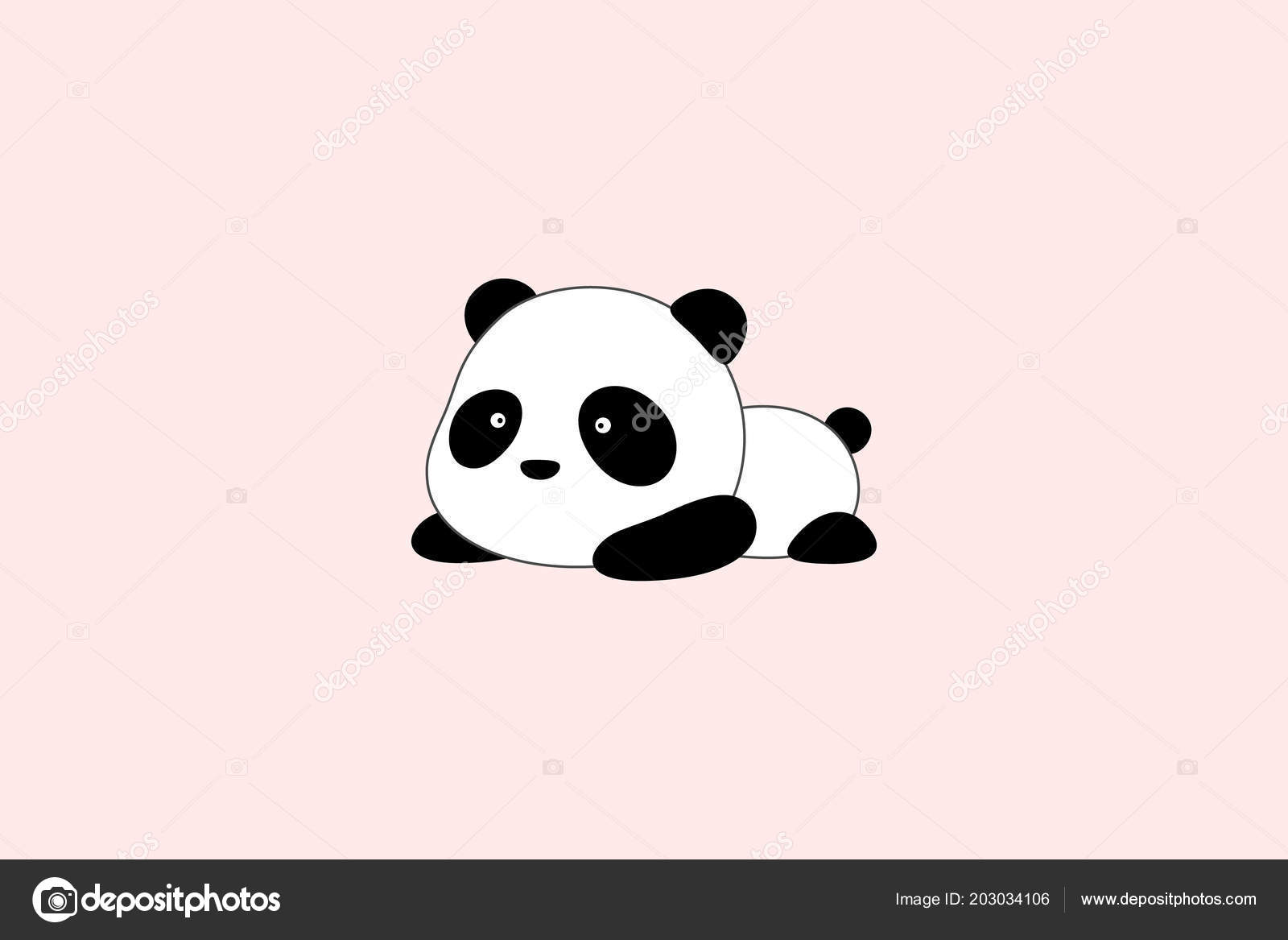 Vetores de Panda De Desenho Animado Engraçado Dormindo Isolado Em