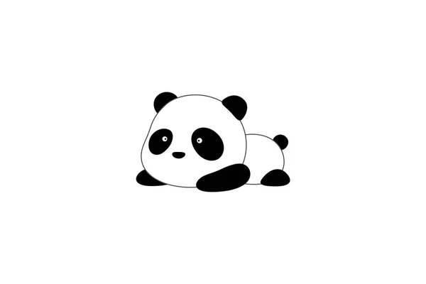 Vektör Çizim Logo Tasarım Şirin Komik Karikatür Dev Panda Ayısı — Stok Vektör