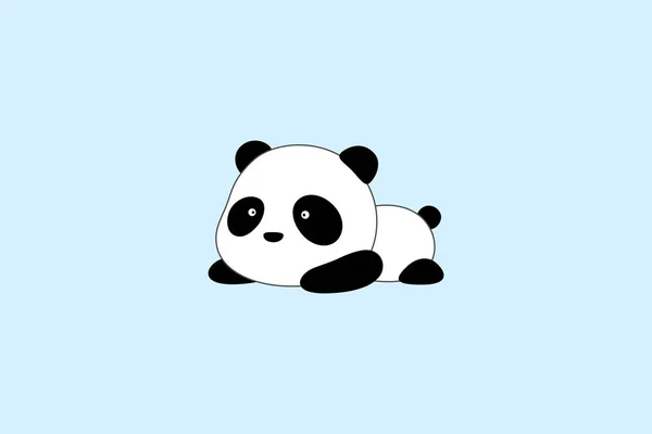 Vector Illustration Logo Design Cute Funny Cartoon Giant Panda Bear — Stock Vector