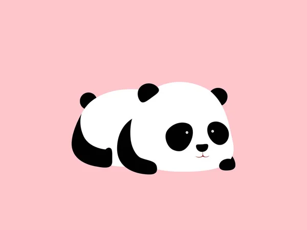 Ilustración Vectores Diseño Logo Lindo Oso Panda Gigante Dibujos Animados — Vector de stock