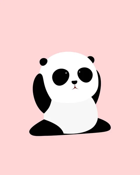 Vektorové Ilustrace Roztomilý Kreslený Panda Velká Sedí Zemi Dělá Rozdělí — Stockový vektor