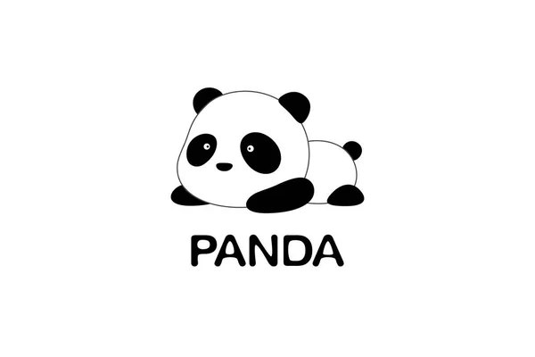 Ilustración Vectores Diseño Logo Lindo Oso Panda Gigante Dibujos Animados — Vector de stock