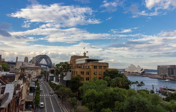 Vue Aeriall Sur Pont Port Sydney Opéra Une Des Destinations — Photo