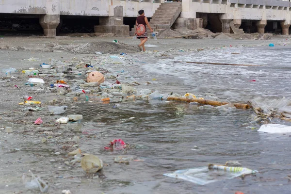 Pollution Plastique Problème Environnemental Dans Océan — Photo