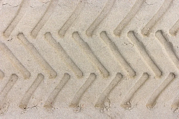 Следы Шин Трактора Песчаном Пляже Текстура Песка Заднем Плане — стоковое фото