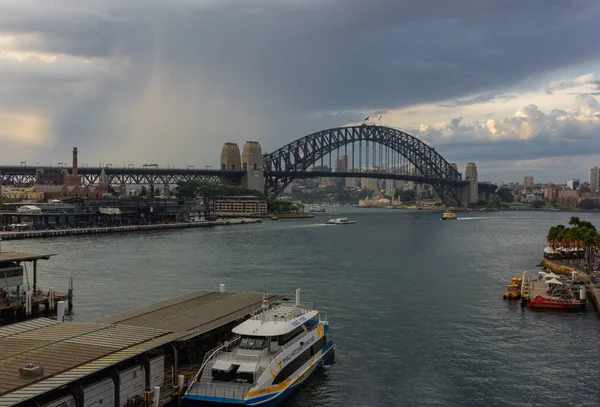 Vue Pont Port Sydney Des Bateaux Sydney Une Des Destinations — Photo