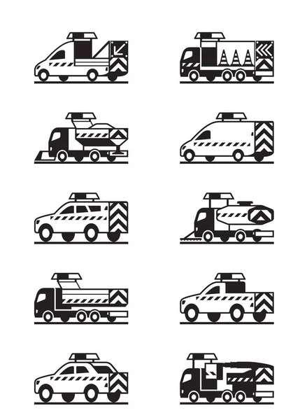 Road Maintenance Vehicles Vector Illustration — Stock Vector