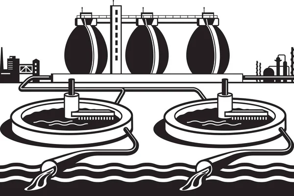 Estação Tratamento Água Local Ilustração Vetorial —  Vetores de Stock