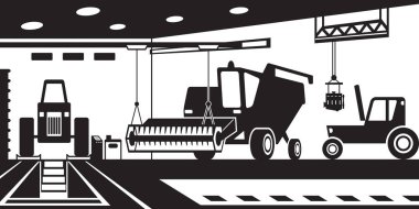 Tarım makineleri servis ve bakım - vektör çizim