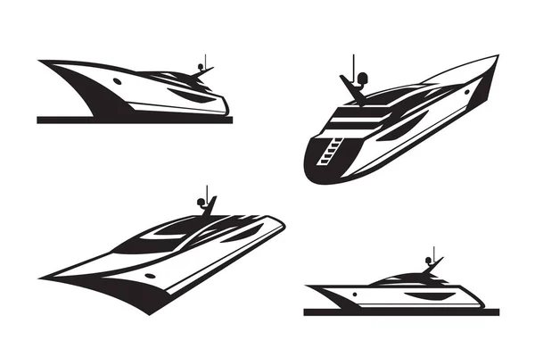 Yacht Prospettiva Diversa Illustrazione Vettoriale — Vettoriale Stock