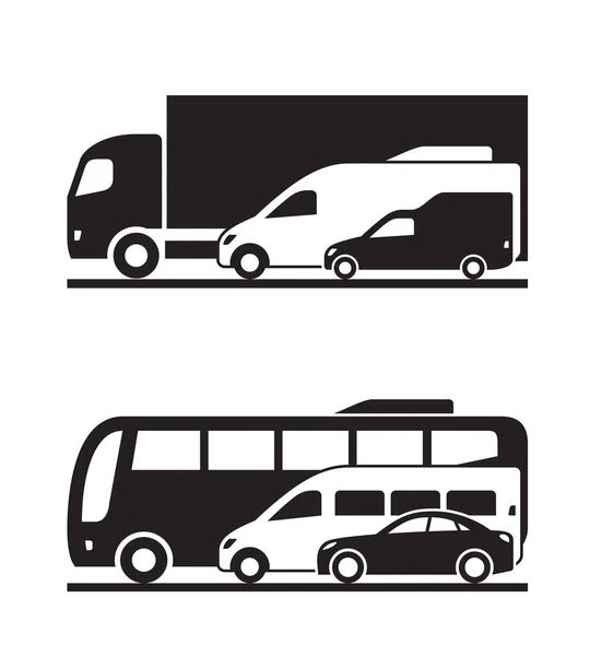 Transporte Rodoviário Mercadorias Passageiros Ilustração Vetorial — Vetor de Stock