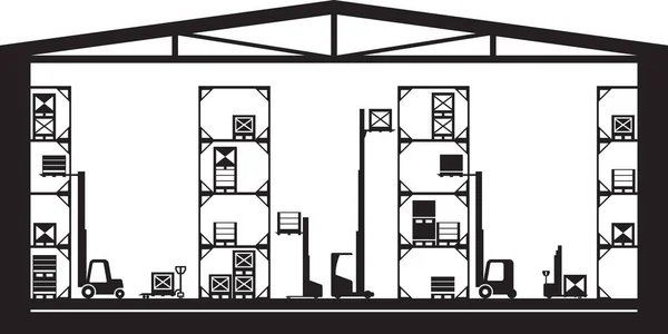 Equipo Maquinaria Almacén Ilustración Vectorial — Vector de stock