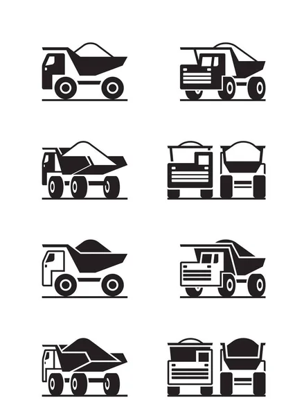 Ciężkich Samochodów Ciężarowych Innej Perspektywy Ilustracja Wektorowa — Wektor stockowy