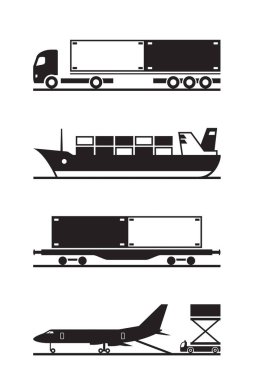 Transportation of cargo containers - vector illustration