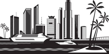 Deniz-vektör Illustration gelen Miami görünümü