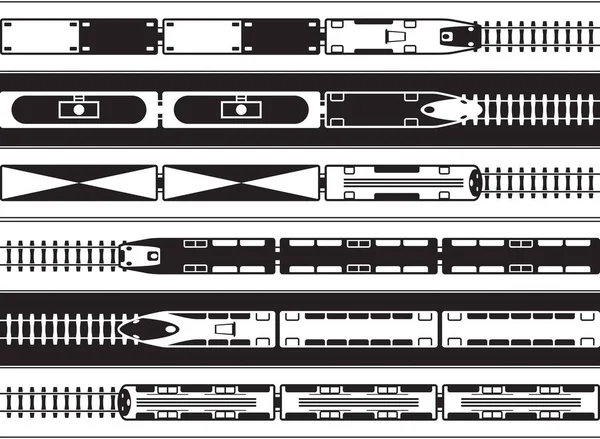 Transporte Ferroviario Pasajeros Mercancías Desde Arriba Ilustración Vectorial — Vector de stock