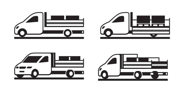 Caminhão Basculante Construção Diferentes Perspectivas Ilustração Vetorial — Vetor de Stock