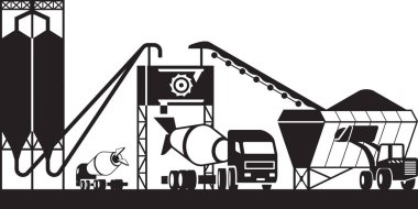 Beton işleme tesisi - vektör illüstrasyon