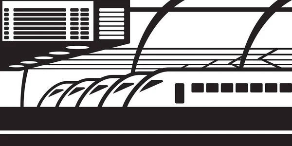 Höghastighetståg Plattform Vid Järnvägsstationen Vektorillustration — Stock vektor