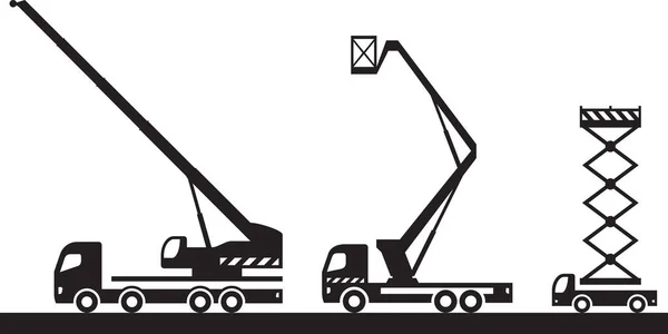 Vectorillustratie Van Bouwliftmachines — Stockvector