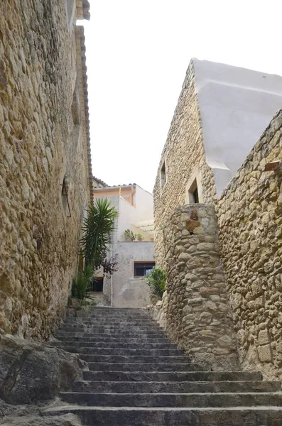 Stairs Street Medieval Village Pals Located Emporda Region Girona Catalonia — Stock Photo, Image