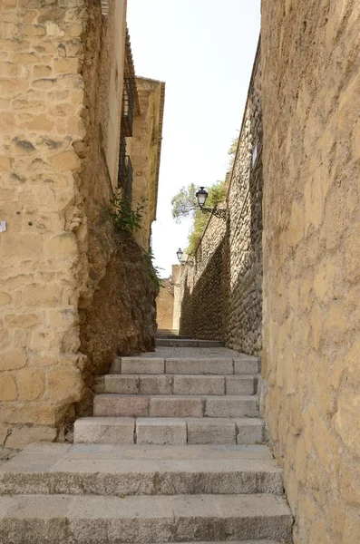 Trappan Cobblestone Gränd Antequera Stad Provinsen Malaga Andalusien Spanien — Stockfoto