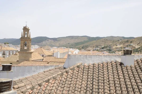 Bell Tower Antequera Uma Cidade Província Málaga Andaluzia Espanha — Fotografia de Stock