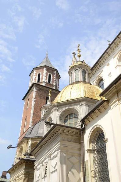 Wunderschöne Kuppeln Der Kathedrale Krakau Polen — Stockfoto