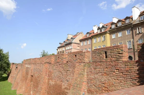 Maisons Couleur Intérieur Mur Historique Dans Vieille Ville Varsovie Pologne — Photo