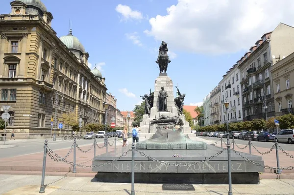 Krakow Polen Juli 2018 Monumentet Över Slaget Vid Grunwald Krakow — Stockfoto