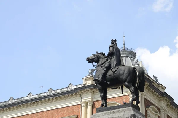 Κρακοβία Πολωνία Ιουλίου 2018 Ιππασίας Χάλκινο Άγαλμα Στο Μνημείο Της — Φωτογραφία Αρχείου