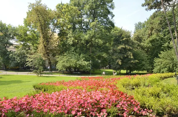 Krakow Polonya Temmuz 2018 Sakin Olay Yerinde Planty Parkı Şehrin — Stok fotoğraf