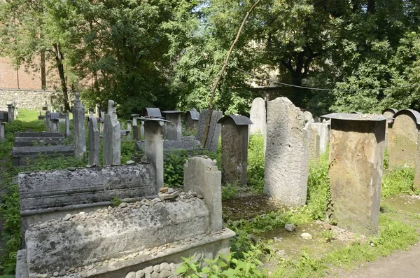 Tombes Sur Vieux Cimetière Juif Cracovie Pologne — Photo