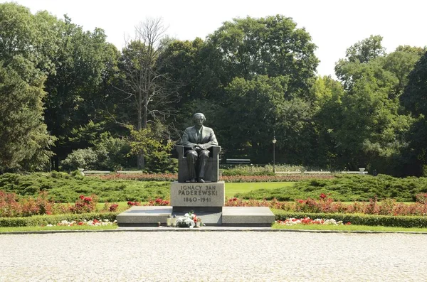 Varsóvia Polônia Julho 2018 Monumento Político Polonês Paderewski Varsóvia Polônia — Fotografia de Stock