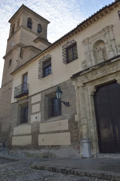 Baksteen Klokkentoren Het District Van Albaicin Granada Andalusië Spanje — Stockfoto