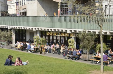 Gent eski kasabasında Kafeterya