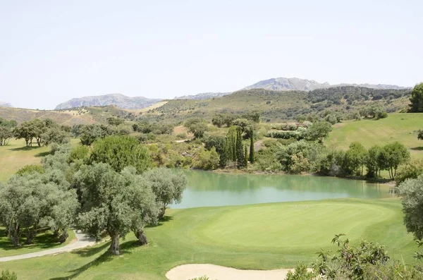 Sjö i golfbana — Stockfoto