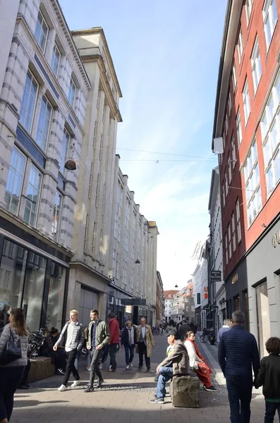 Пешеходная улица Копенгагена — стоковое фото
