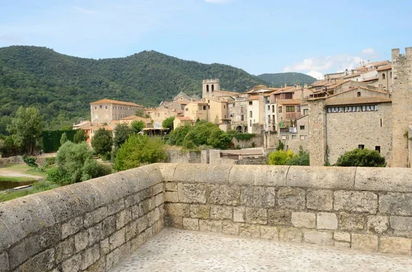 Vista Besalu Una Città Medievale Girona Catalogna Spagna — Foto Stock