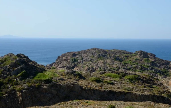 Widok Morze Skalistego Krajobrazu Parku Naturalnym Costa Brava Girona Katalonia — Zdjęcie stockowe