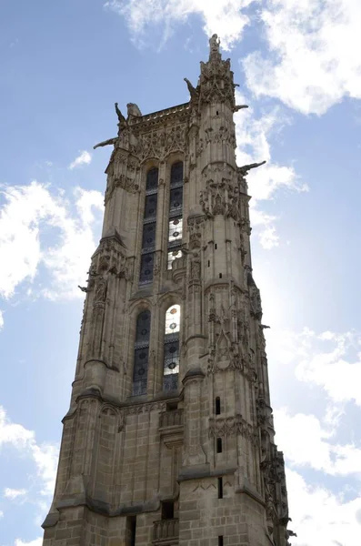Saint James Tower Remains Destroyed Church Located Fourth District Paris — Stock Photo, Image