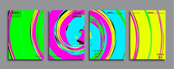 Copertina Colorata Creativa Disegno Copertina — Vettoriale Stock