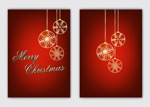 Merry Christmas Happy New Year Christmas Cards Simple Design — Stock Vector